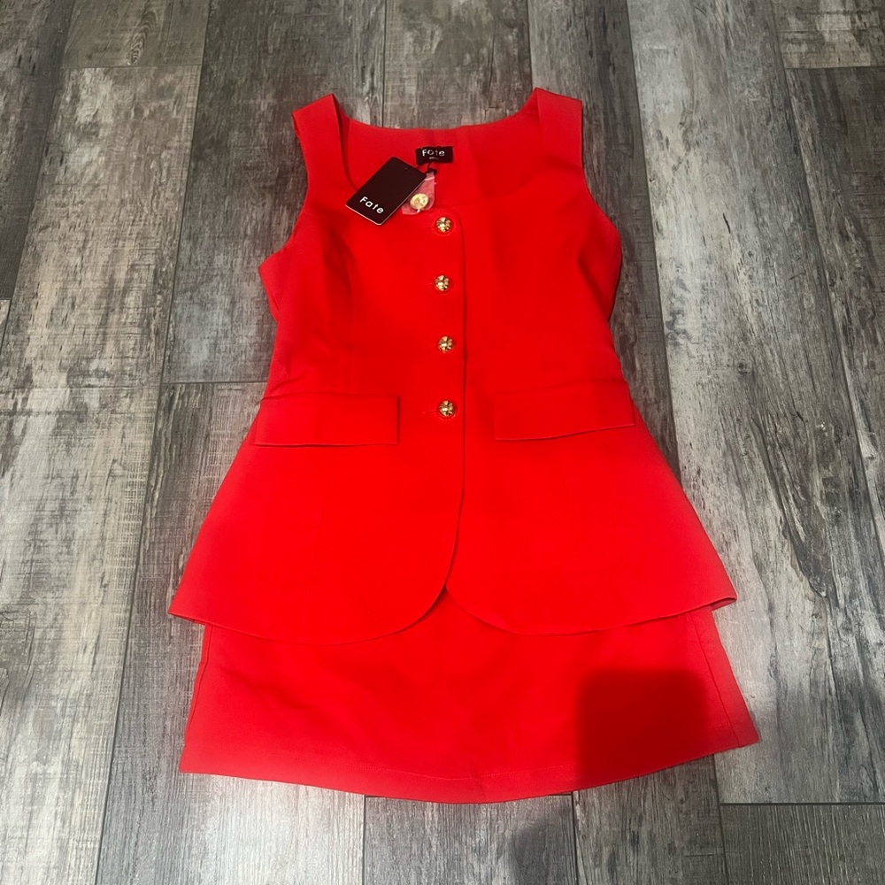 Red blazer style romper